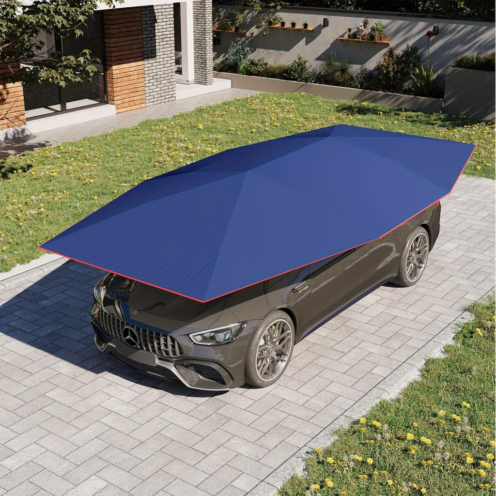 SLOMBOX Retractable Car Sunshade with Remote Control, Electric Foldable Awn for Outdoor Vehicle Protection, Deep Blue, Compatible with Most Cars, Car Sunshade, Vehicle Sun Protection, Modern Vehicle Accessory, Durable