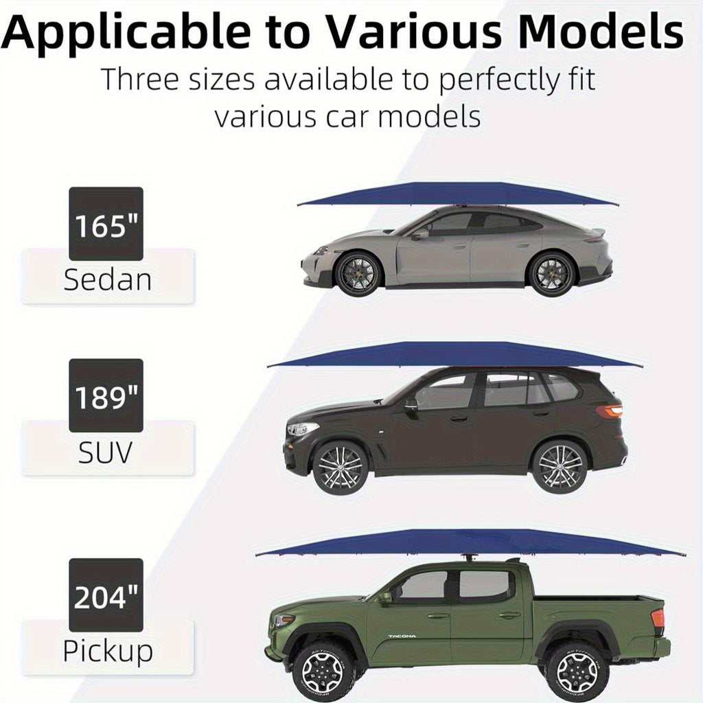 SLOMBOX Retractable Car Sunshade with Remote Control, Electric Foldable Awn for Outdoor Vehicle Protection, Deep Blue, Compatible with Most Cars, Car Sunshade, Vehicle Sun Protection, Modern Vehicle Accessory, Durable