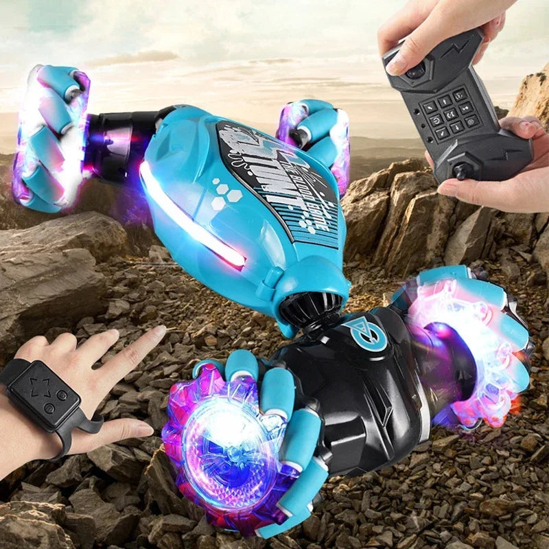 Stunt RC Car 4WD 1:16 With LED Light Gesture Induction Deformation Twist Climbing Radio Controlled Car Electronic Toys For Kids