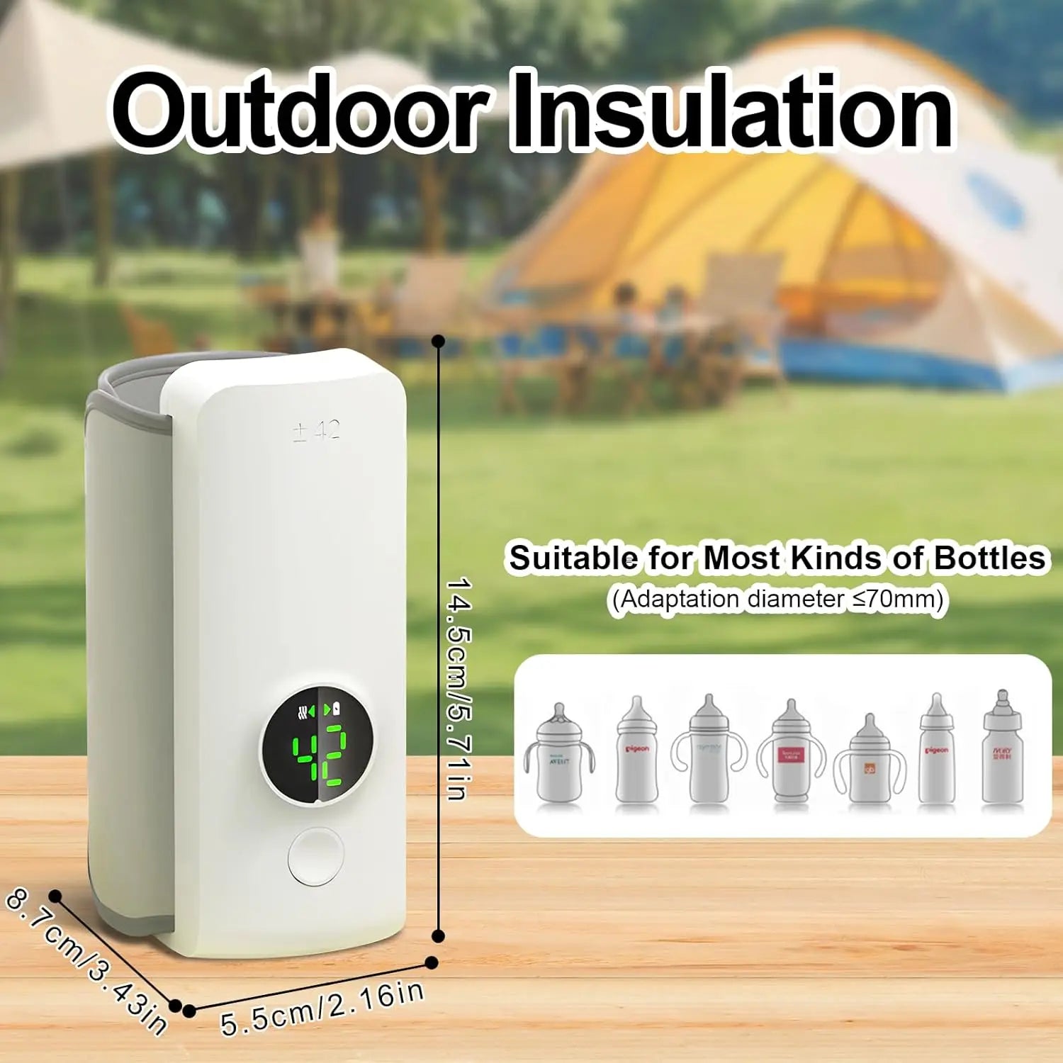 NNQ-2 Portable Bottle Warmer with 6000mAh High-Capacity Rechargeable Battery
