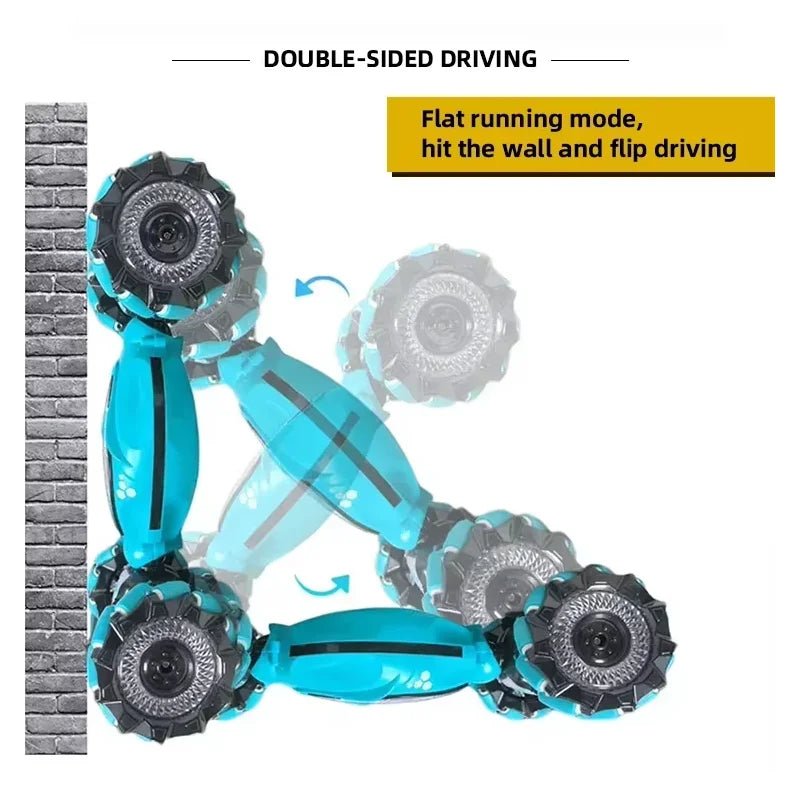 Stunt RC Car 4WD 1:16 With LED Light Gesture Induction Deformation Twist Climbing Radio Controlled Car Electronic Toys For Kids