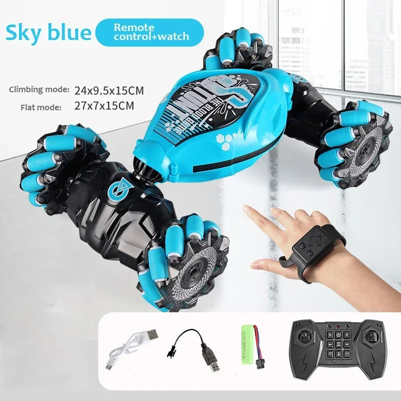 Stunt RC Car 4WD 1:16 With LED Light Gesture Induction Deformation Twist Climbing Radio Controlled Car Electronic Toys For Kids