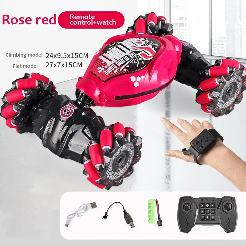 Stunt RC Car 4WD 1:16 With LED Light Gesture Induction Deformation Twist Climbing Radio Controlled Car Electronic Toys For Kids
