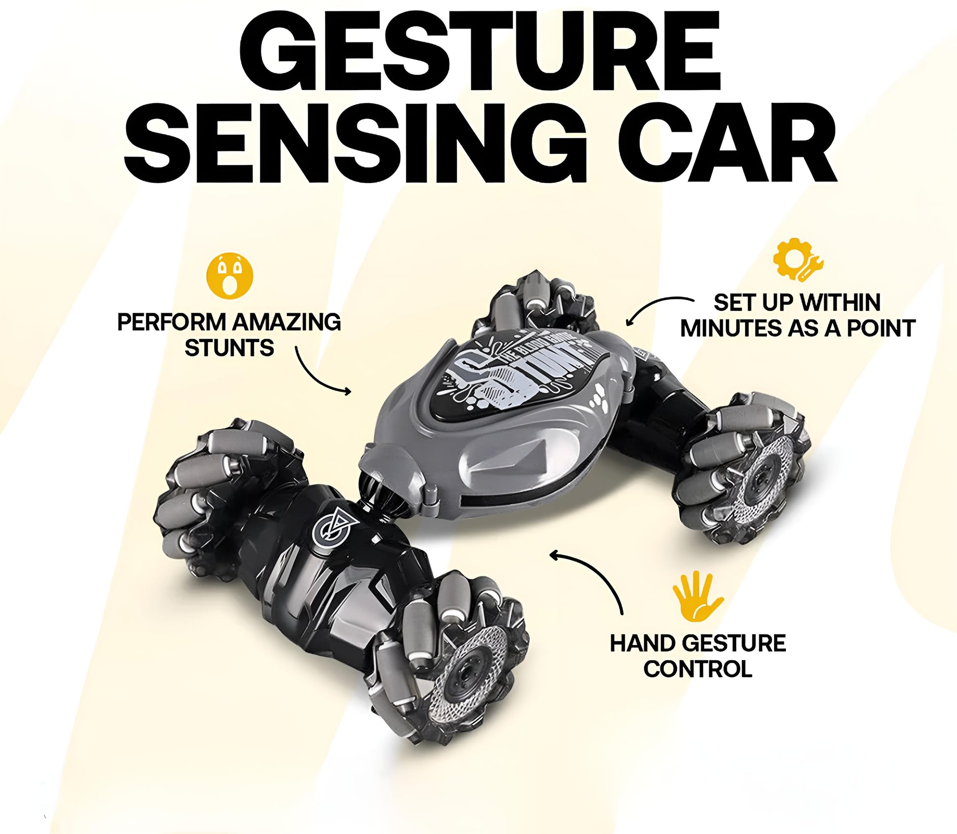 Stunt RC Car 4WD 1:16 With LED Light Gesture Induction Deformation Twist Climbing Radio Controlled Car Electronic Toys For Kids