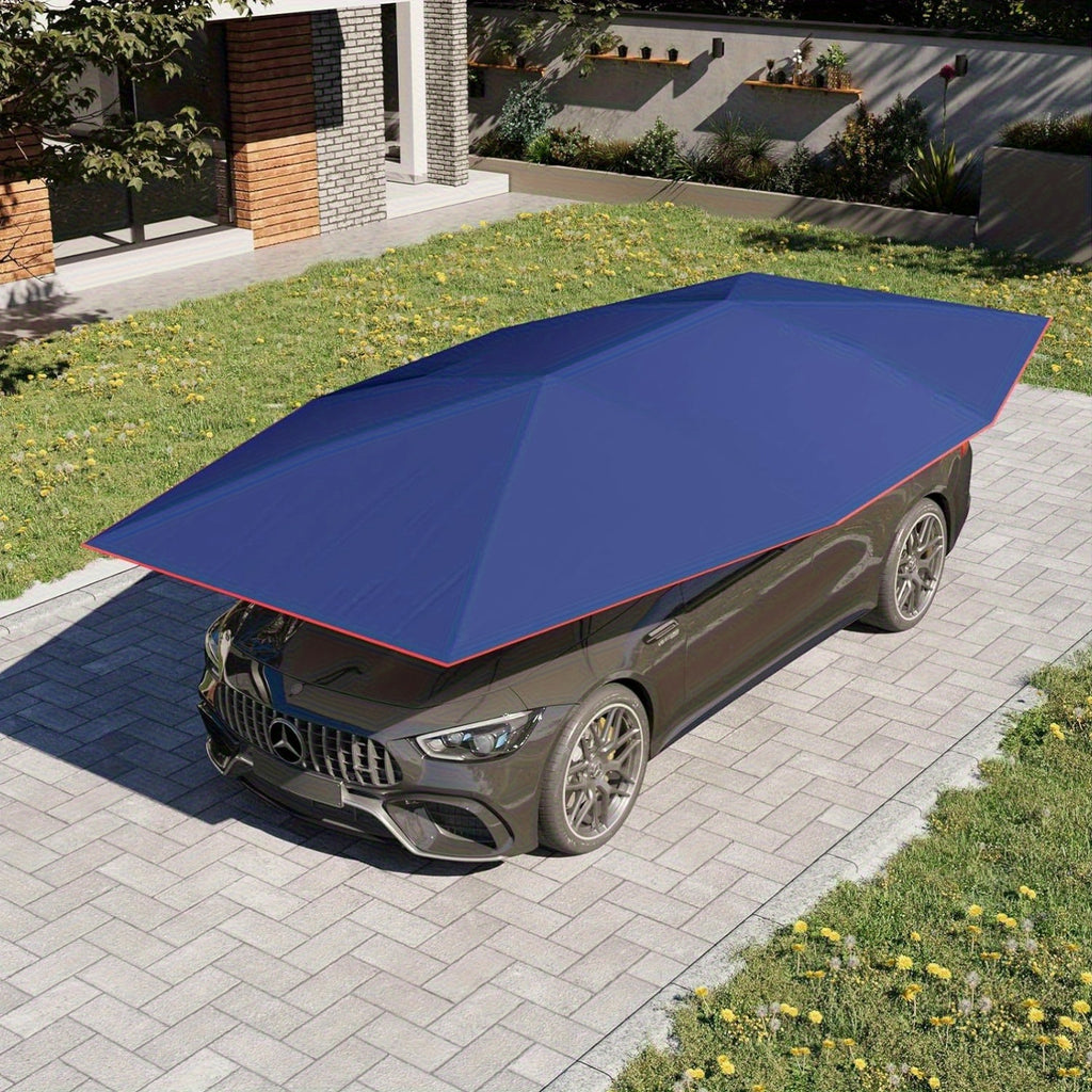 SLOMBOX Retractable Car Sunshade with Remote Control, Electric Foldable Awn for Outdoor Vehicle Protection, Deep Blue, Compatible with Most Cars, Car Sunshade, Vehicle Sun Protection, Modern Vehicle Accessory, Durable