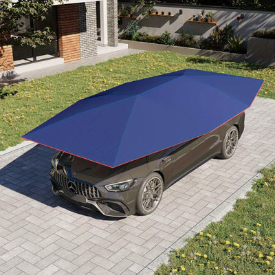 SLOMBOX Retractable Car Sunshade with Remote Control, Electric Foldable Awn for Outdoor Vehicle Protection, Deep Blue, Compatible with Most Cars, Car Sunshade, Vehicle Sun Protection, Modern Vehicle Accessory, Durable