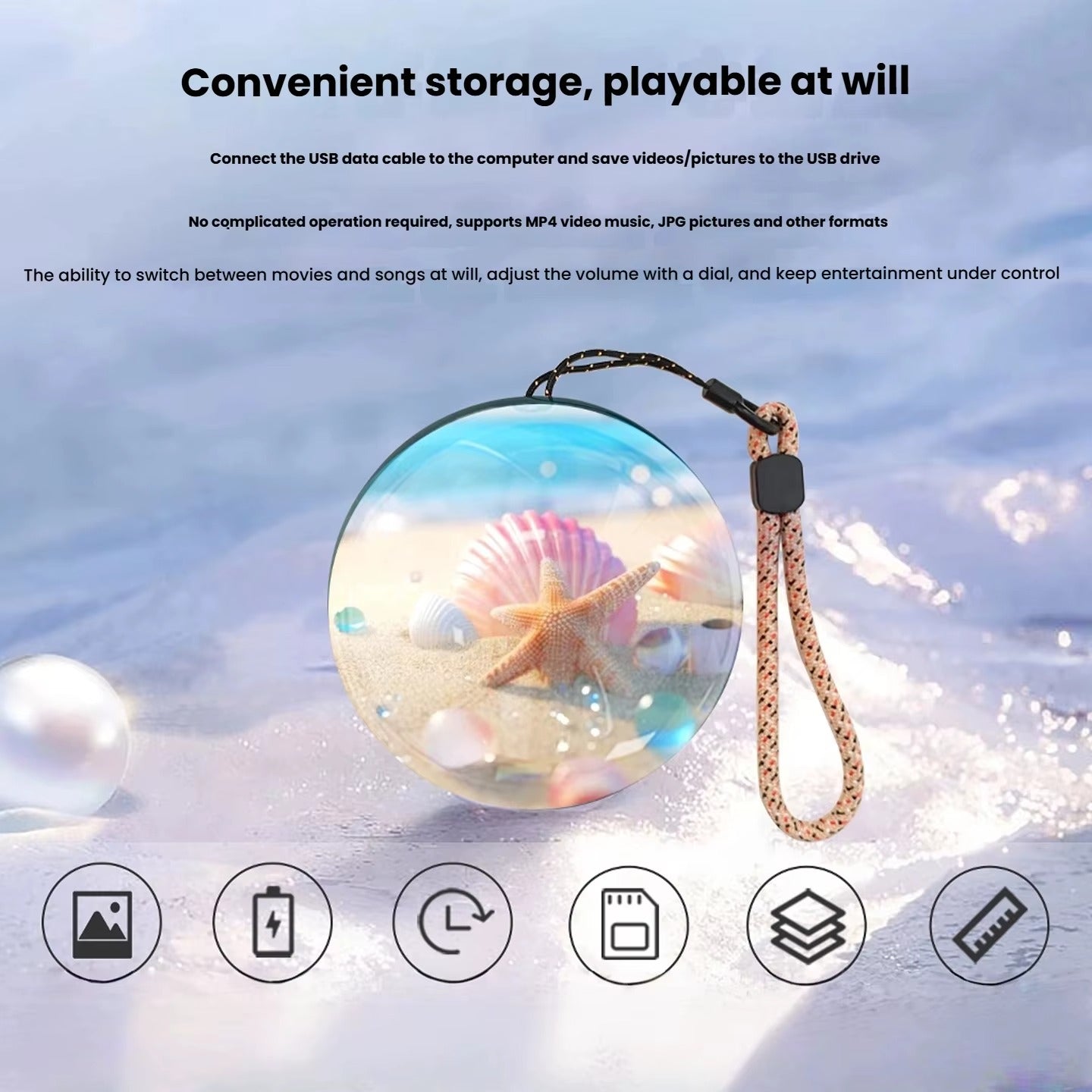 Birthday Gift Playable Video Crystal Ball MP4 Player Desktop Ornament Picture Custom Crystal Ball